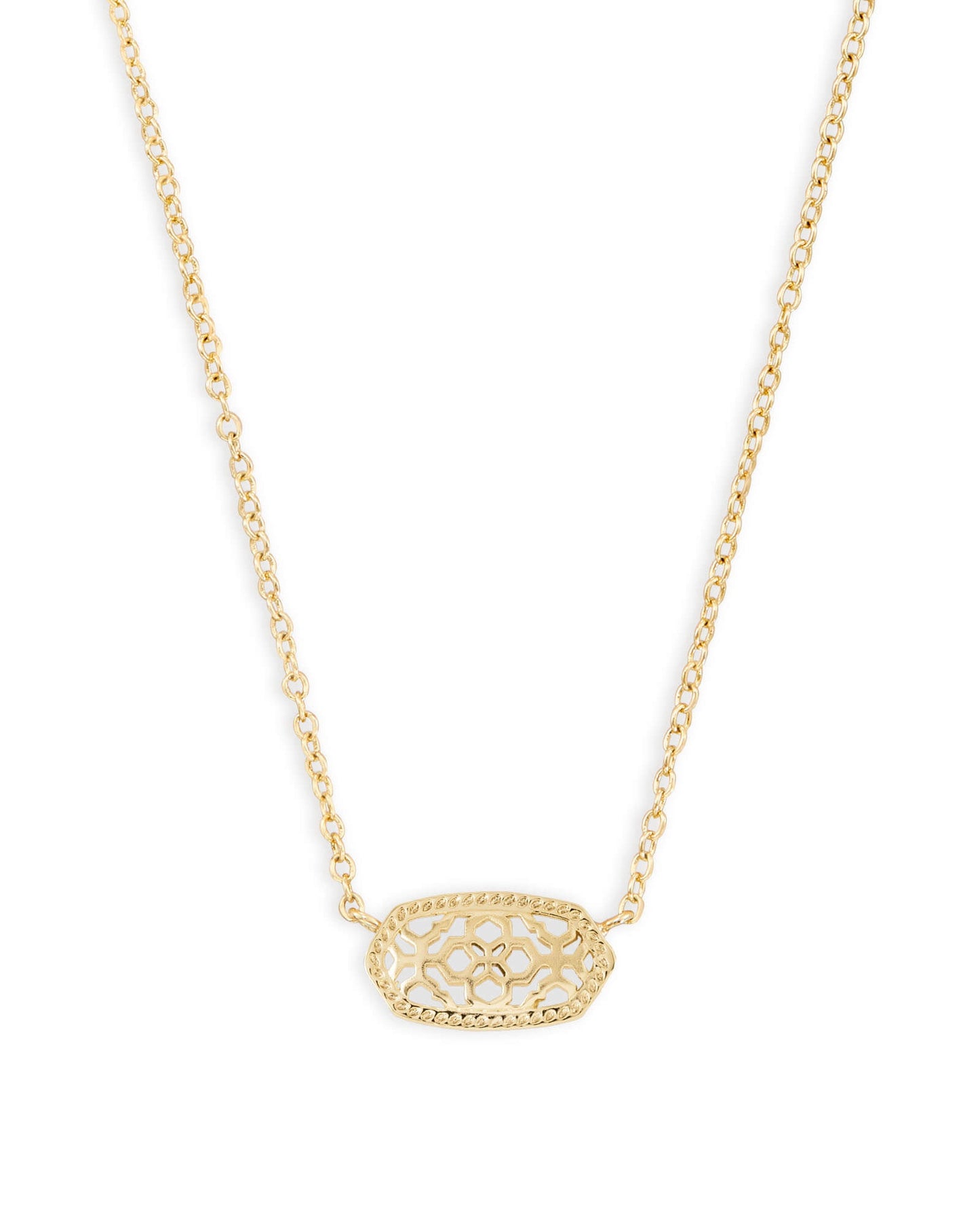 Elisa Short Pendant Necklace Gold Filigree