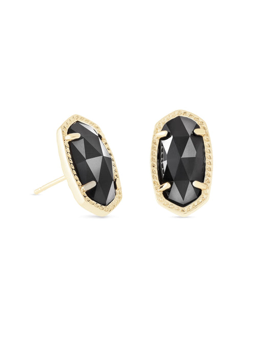 Ellie Stud Earrings Gold Black