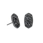 Ellie Stud Earrings Gunmetal Black Drusy