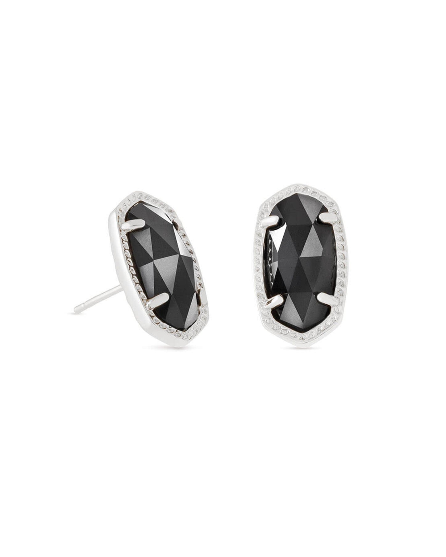 Ellie Stud Earrings Silver Black