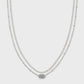 Emilie Multi Strand Necklace Rhodium Platinum Drusy