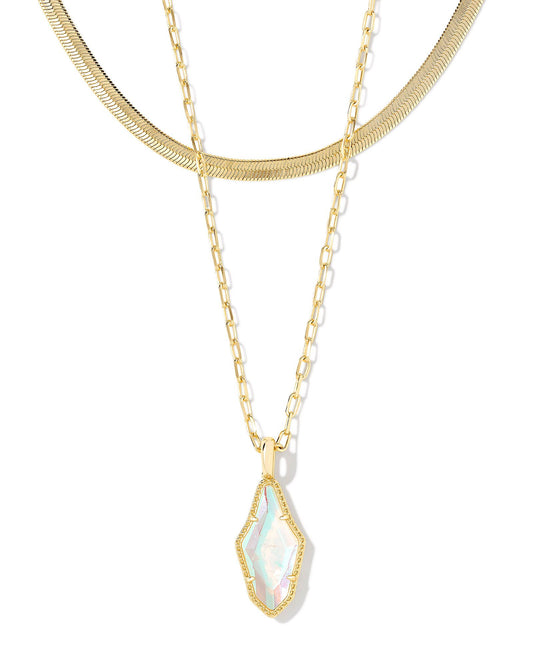 Evelyn Multi Strand Necklace Gold Rock Crystal