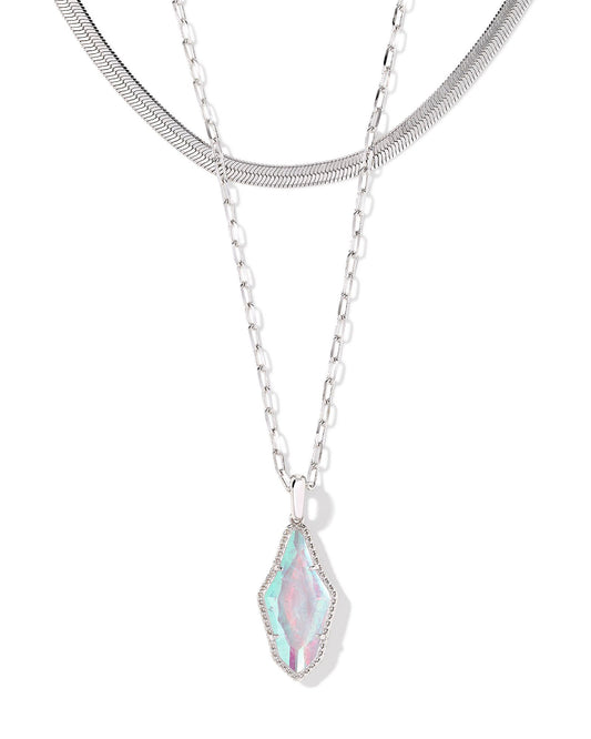 Evelyn Multi Strand Necklace Silver Rock Crystal