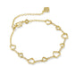 Haisley Heart Delicate Chain Bracelet Gold White Crystal