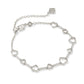 Haisley Heart Delicate Chain Bracelet Silver White Crystal