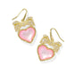 Haisley Heart Drop Earrings Gold Blush Ivory MOP