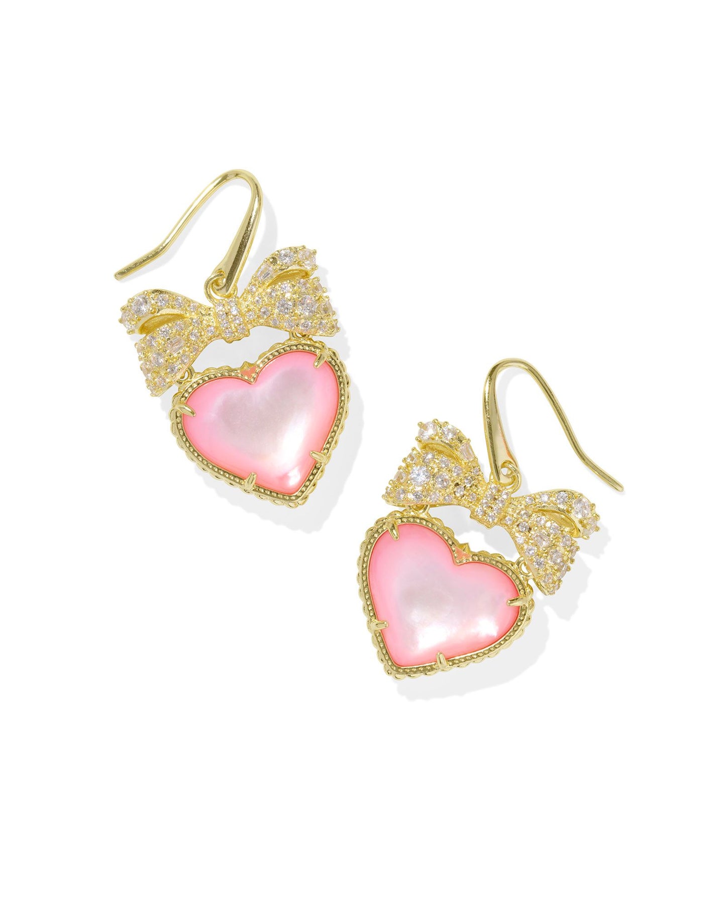 Haisley Heart Drop Earrings Gold Blush Ivory MOP