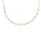 Haisley Heart Strand Necklace Gold Pink Pearlescent Enamel