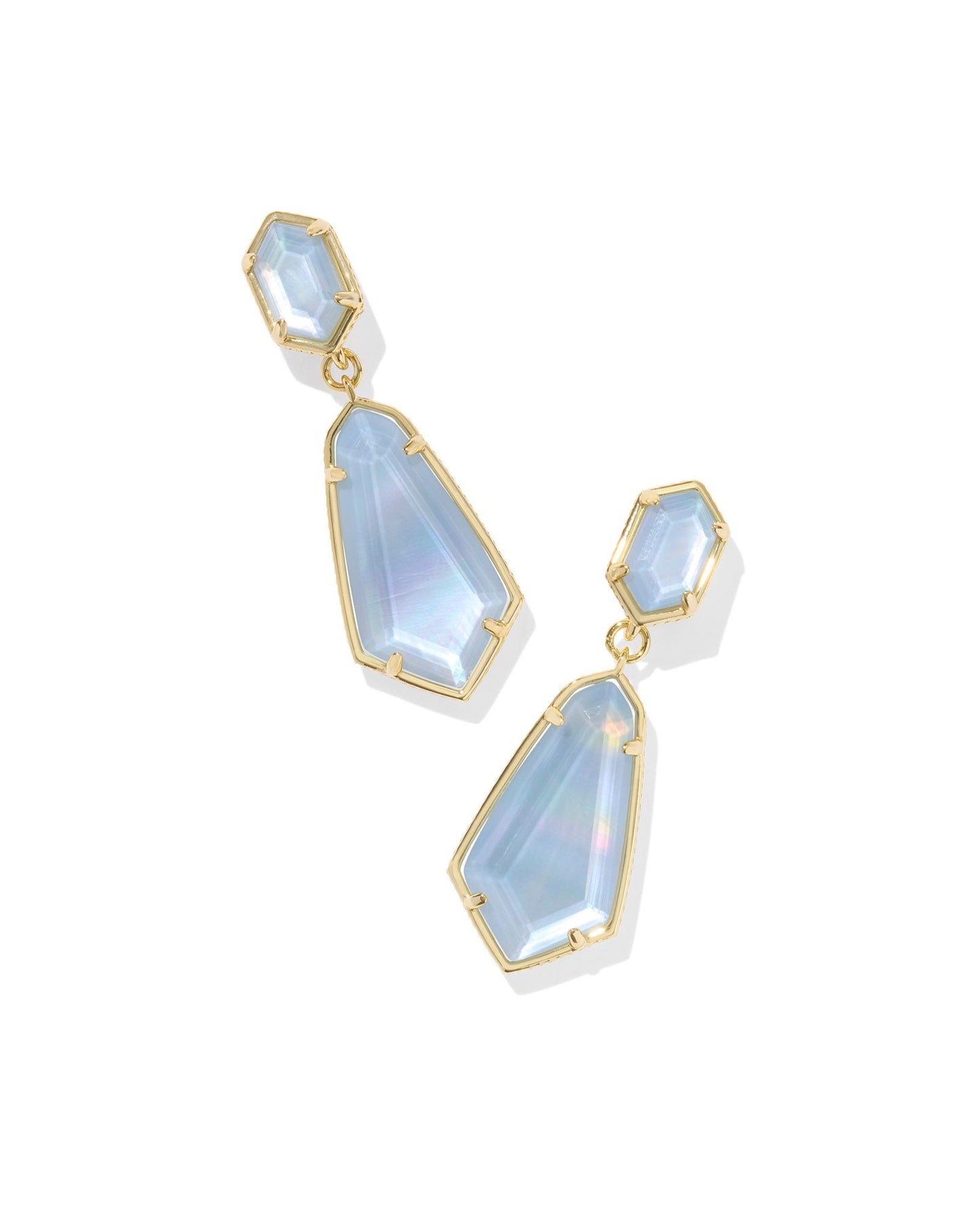 Hallie Convertible Drop Earrings Gold Sky Blue MOP