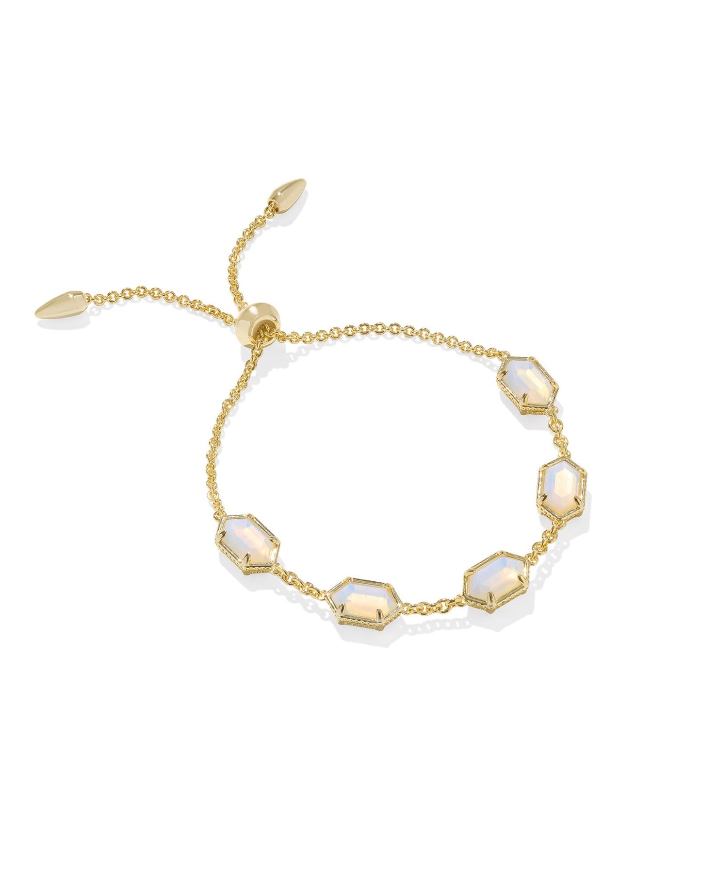 Hallie Delicate Chain Bracelet Gold Opalite Illusion