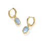 Hallie Huggie Earrings Gold Sky Blue MOP