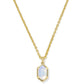 Hallie Short Pendant Necklace Gold Opalite Illusion