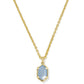 Hallie Short Pendant Necklace Gold Sky Blue MOP