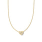 Holland Heart Short Pendant Necklace Gold White Crystal