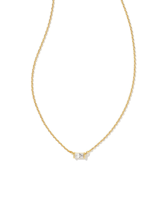 Juliette Pendant Necklace Gold White Crystal