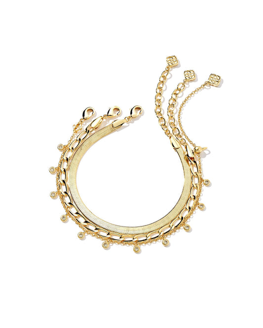 Kassie Set of 3 Chain Bracelet Gold