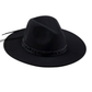 Leather Trim Fedora Black