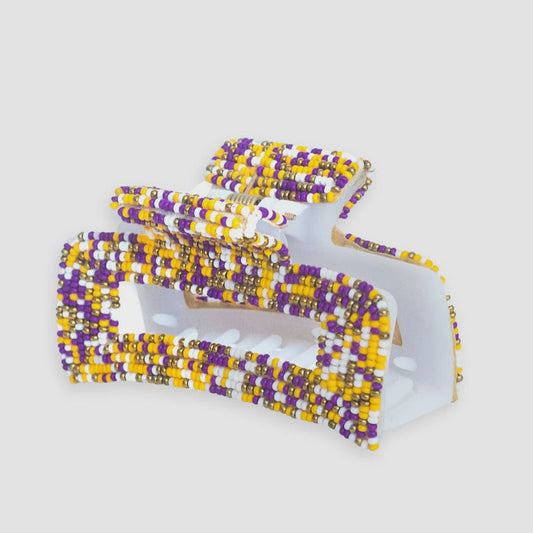 Lola Purple/Gold Game Day Hair Claw Clip