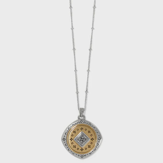 Mosaic Two Tone Pendant Necklace