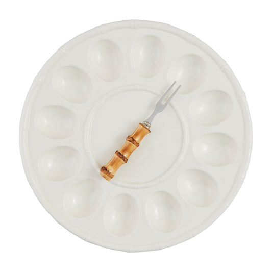 Ceramic Bamboo Deviled Egg Tray