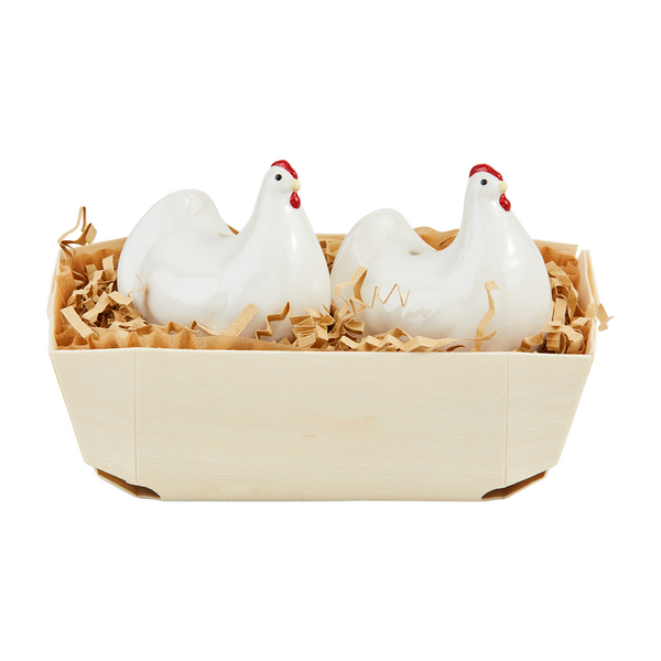 Farm Hen Salt & Pepper Basket