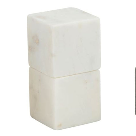 White Marble Cube Salt & Pepper Sets