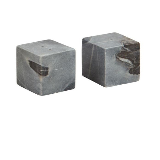 Grey Marble Cube Salt & Pepper Sets