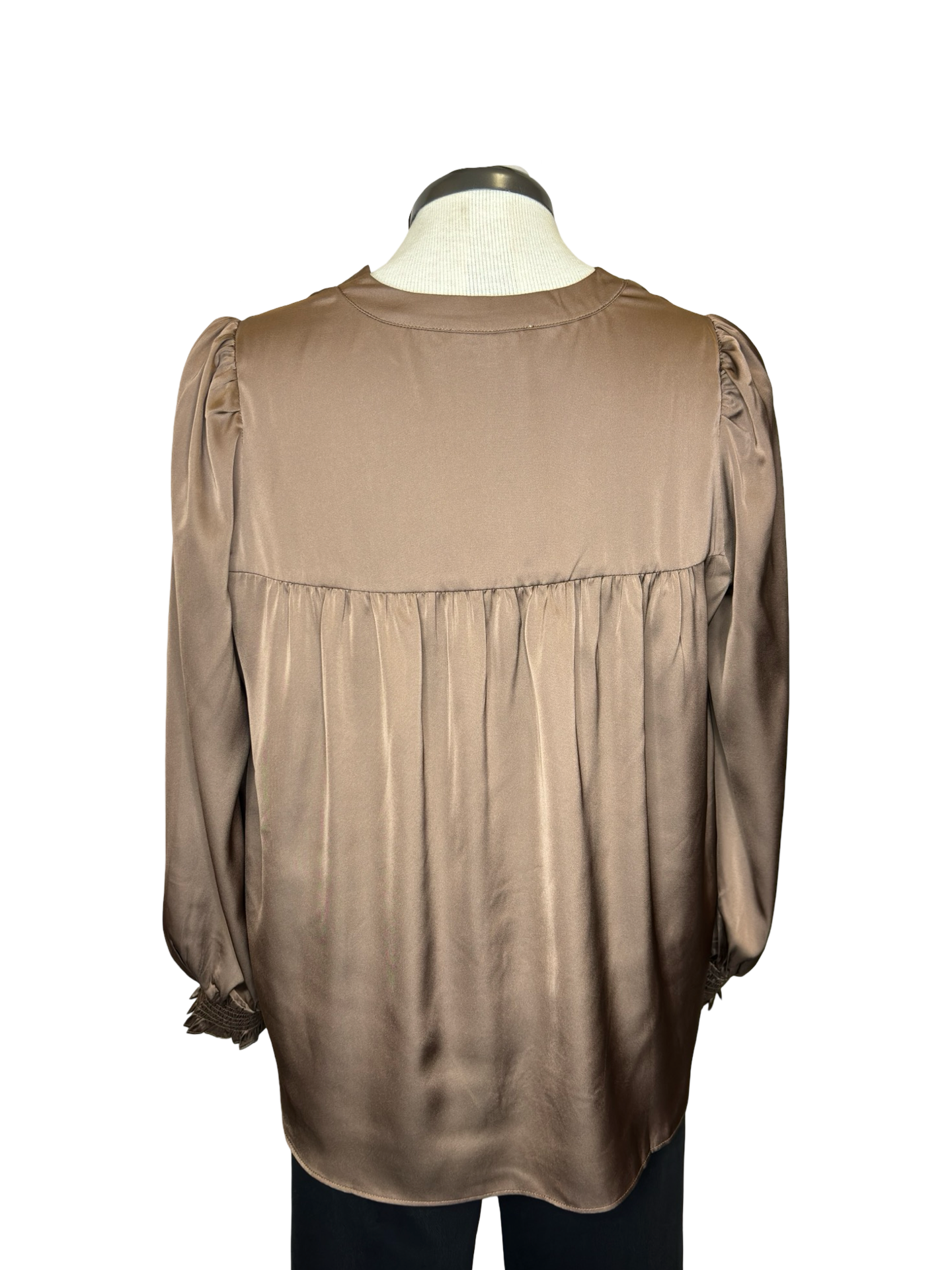 Autumn Elegance V Neck Blouse Brown