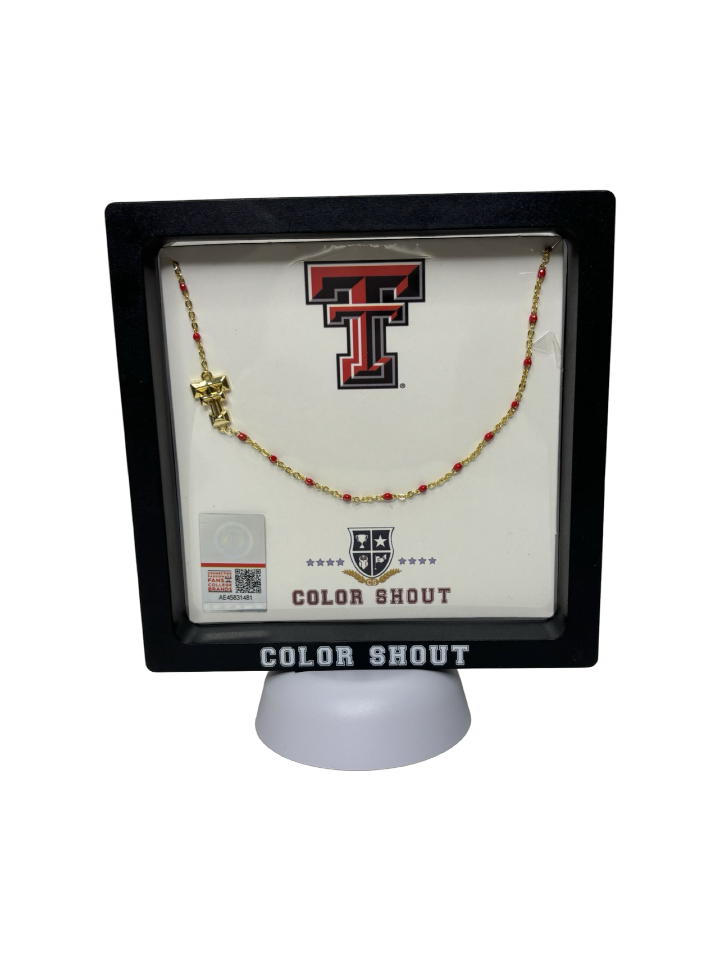 Texas Tech Side Set Logo Necklace