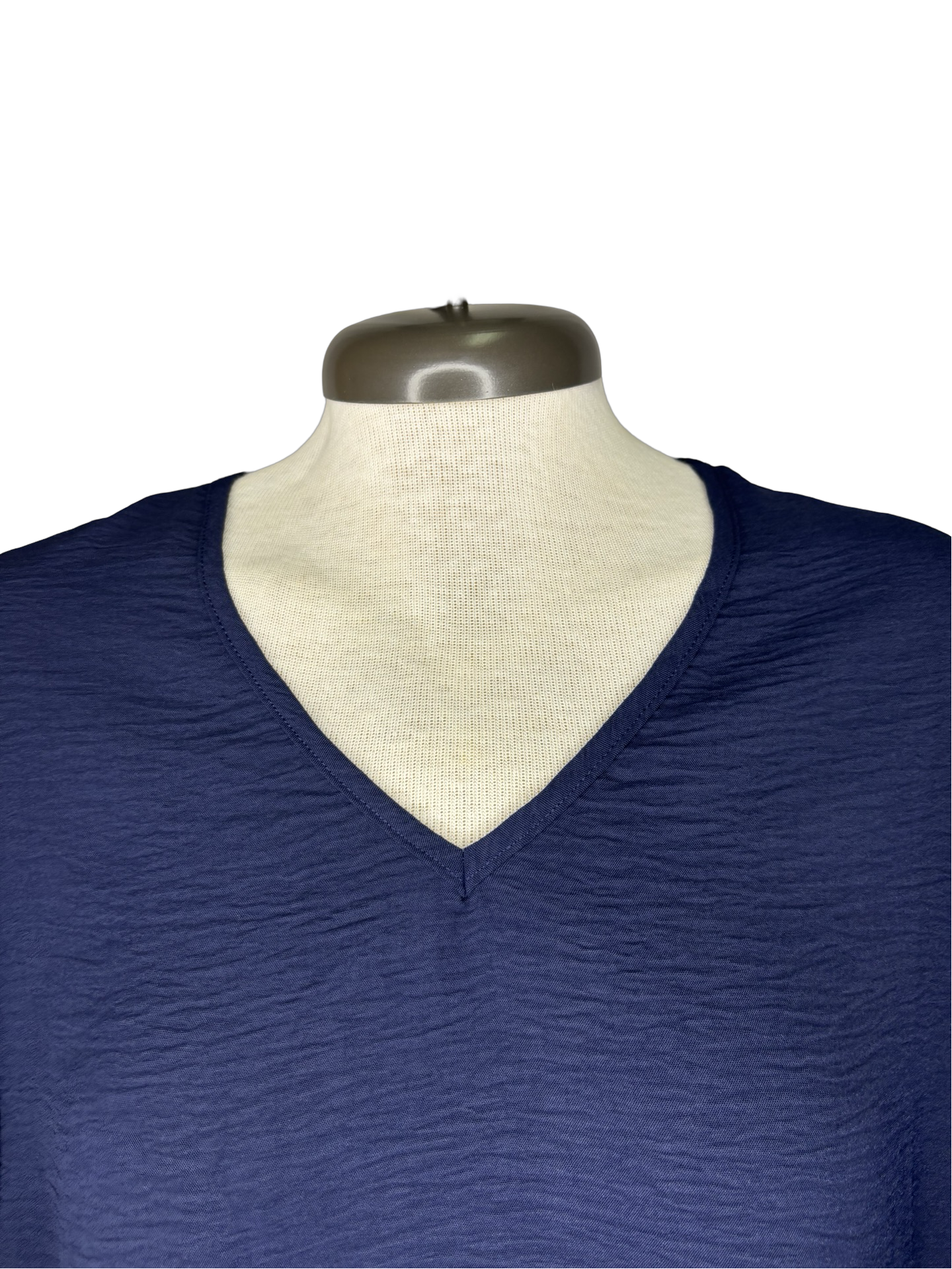 Navy V Neck Top