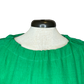 Green Ruched Neck Ruffle Top