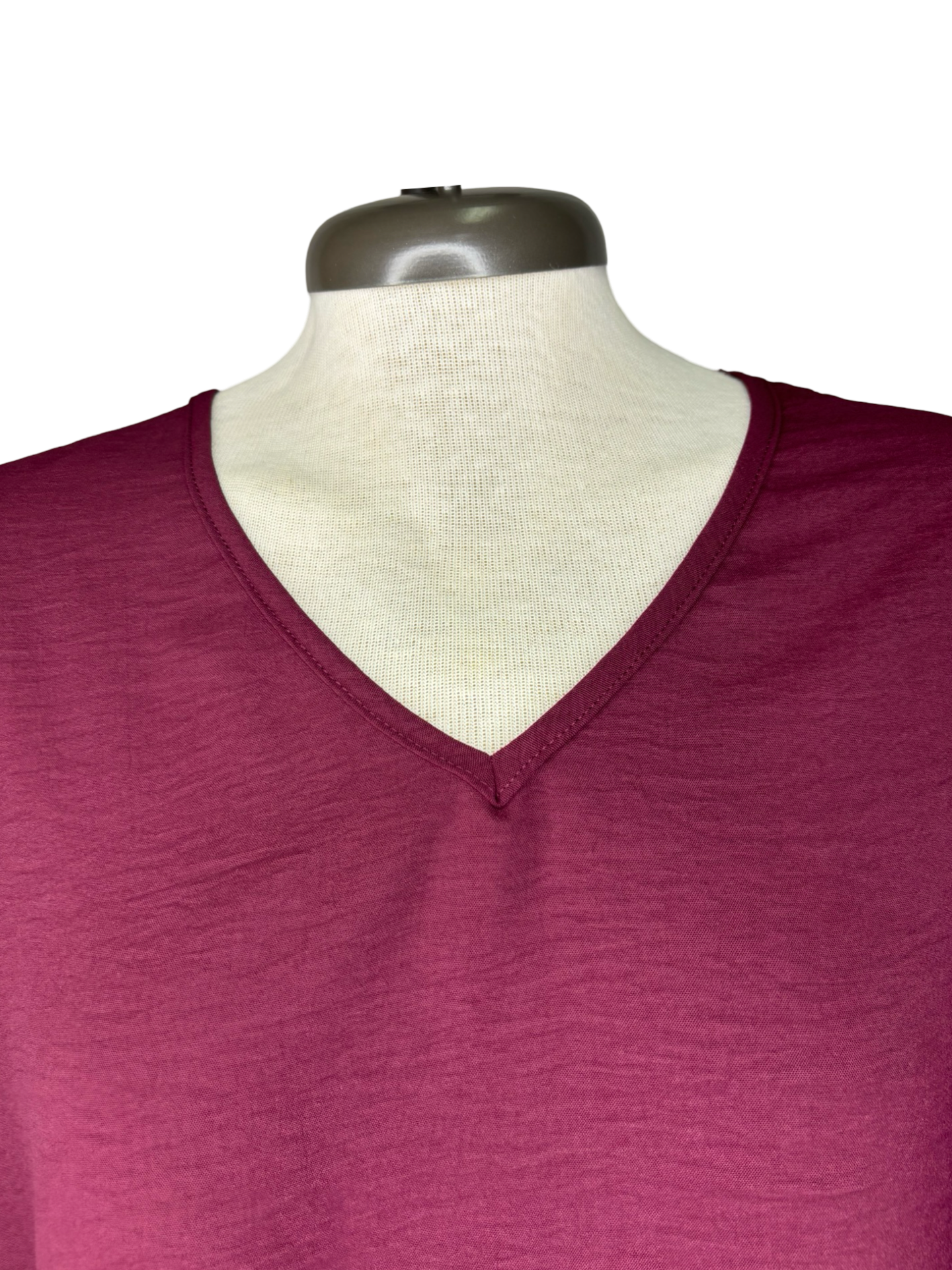 Burgundy V Neck Top