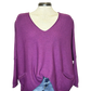 Leonie Oversize V Neck Sweater Grape