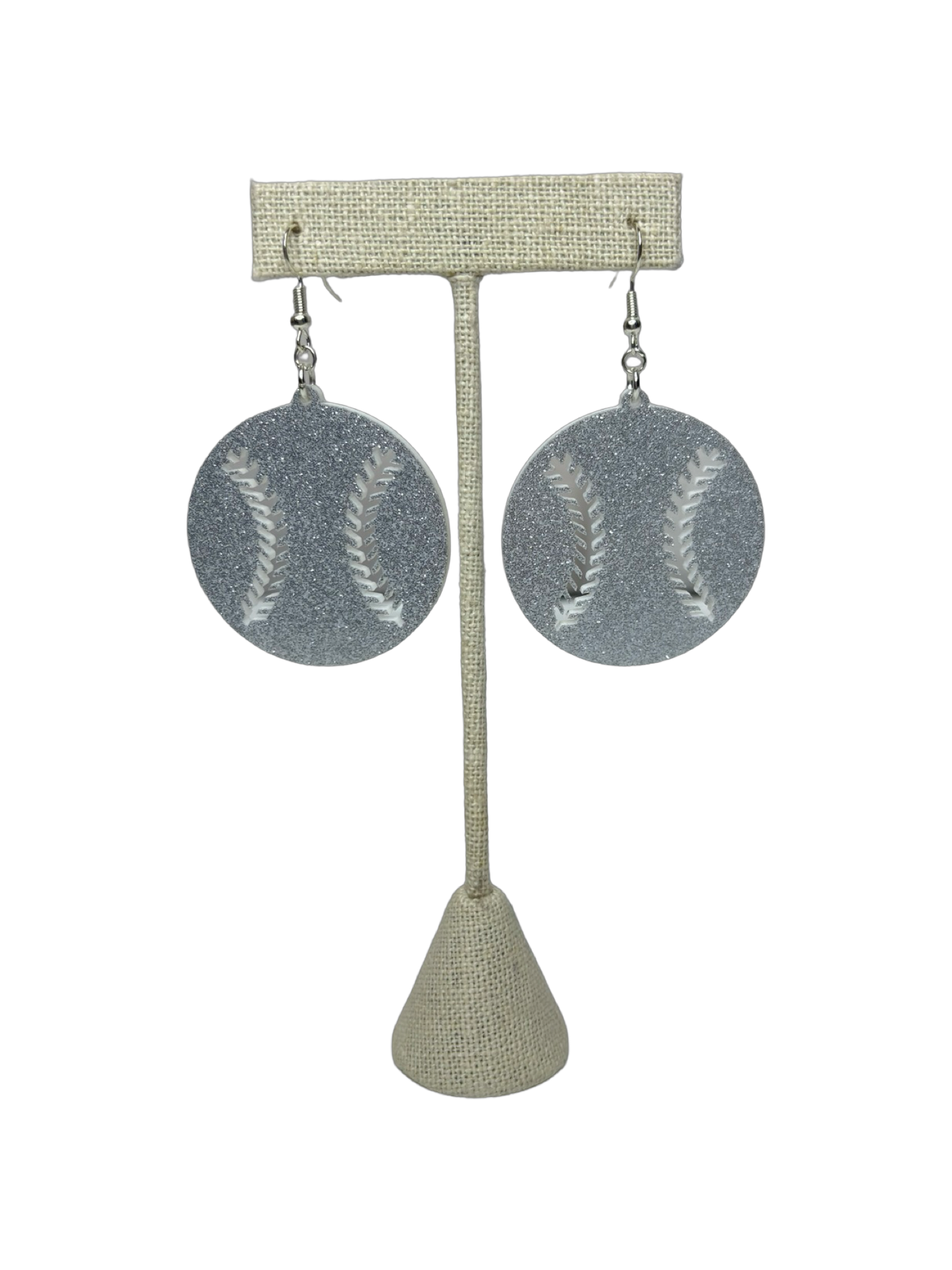 Baseball Glitter Earrings