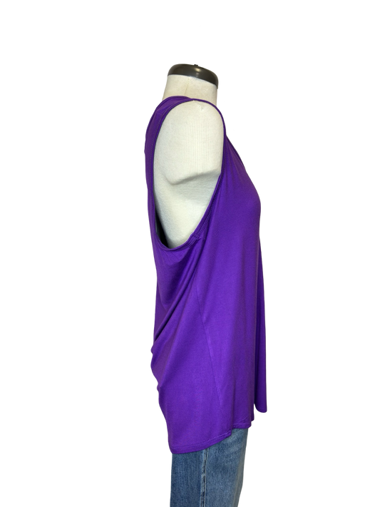 Elle Wide Strap V Neck Tank Purple