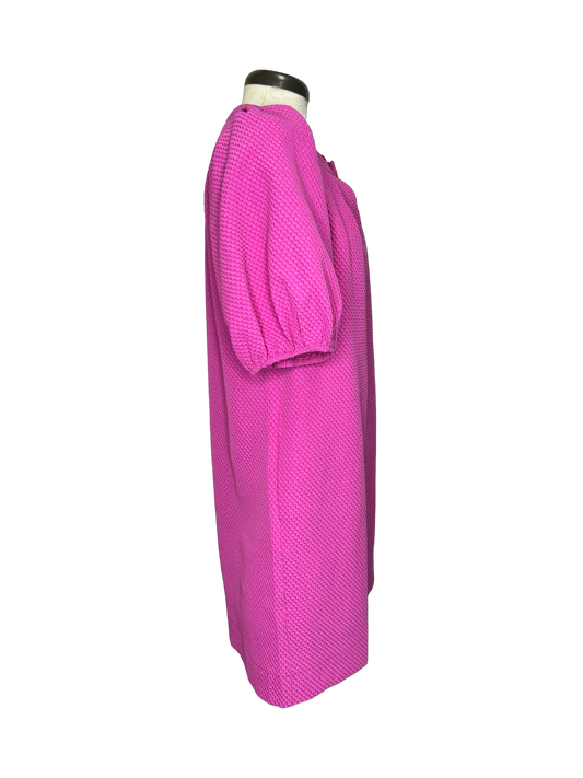 Pleated Sleeve Dress Fuchsia