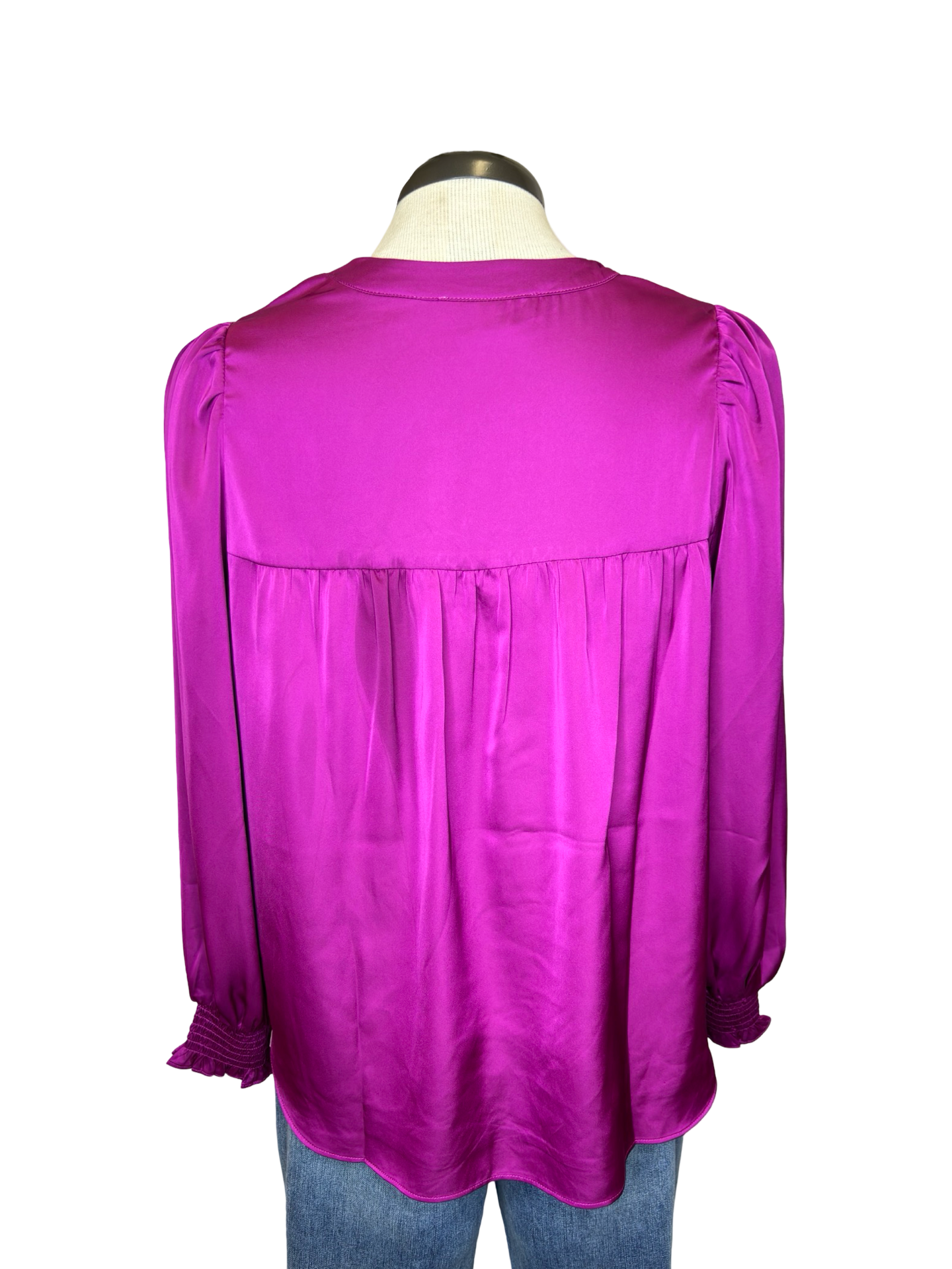 Autumn Elegance V Neck Blouse Orchid