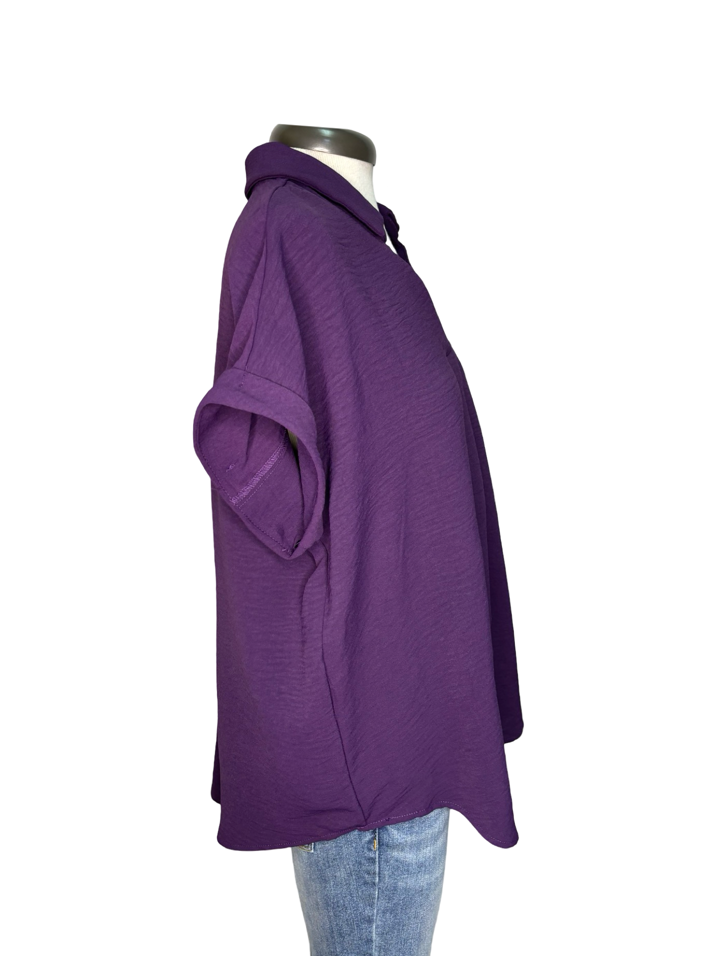 Collared Woven Top Purple