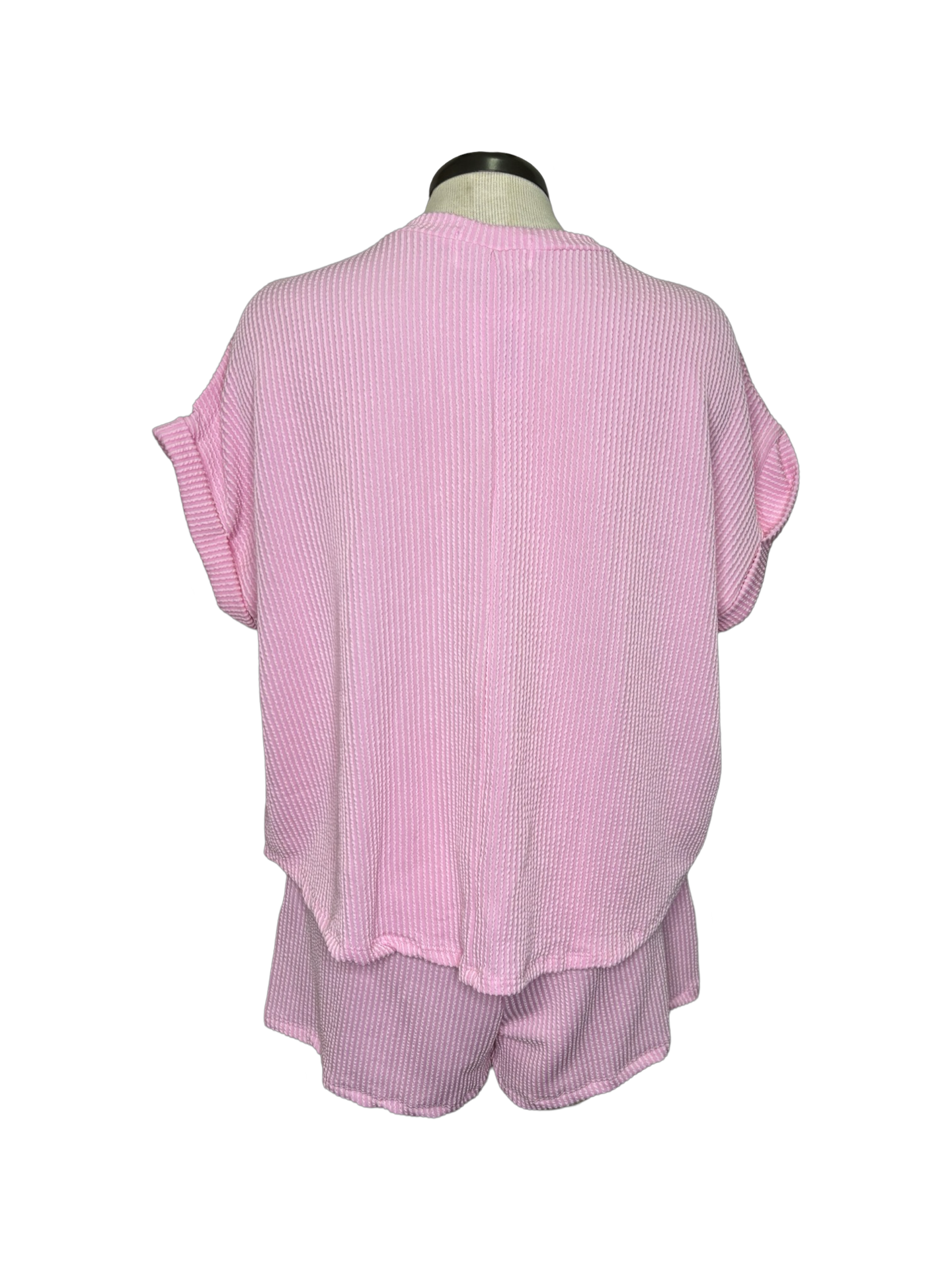 TEXAS Graphic Textured Top Baby Pink