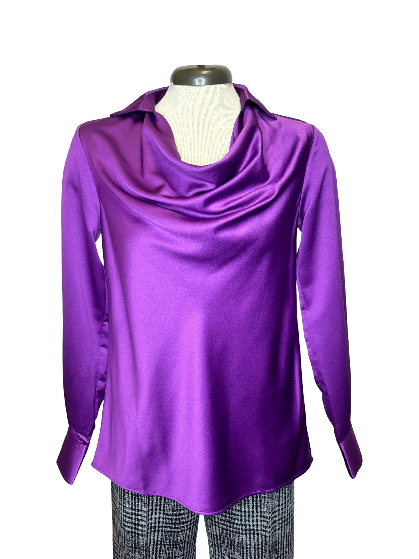 Wallis Draped Cowl Neck Top Purple