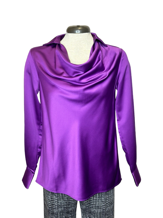 Wallis Draped Cowl Neck Top Purple