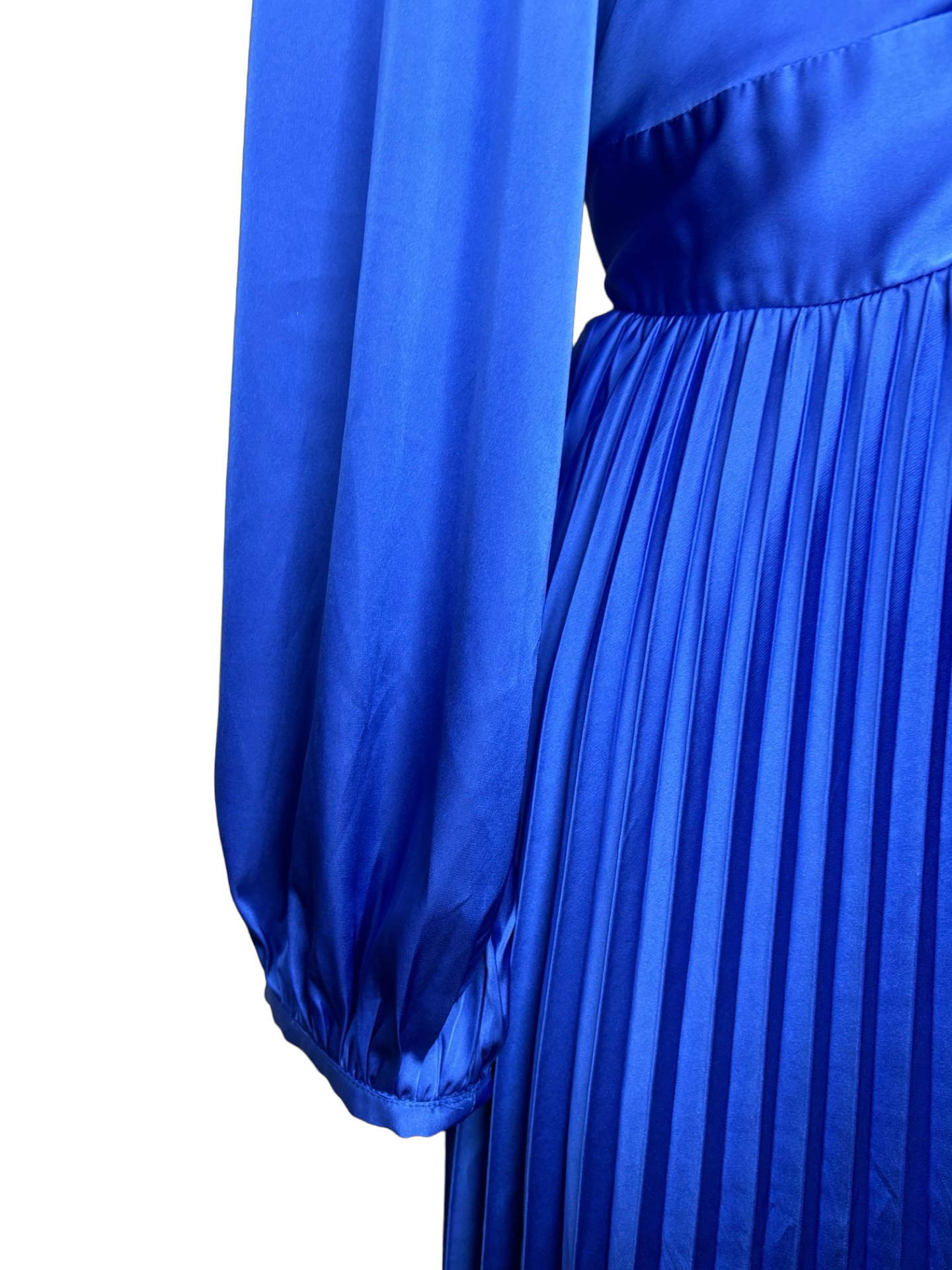 Front Twist Pleated Dress Royal Blue