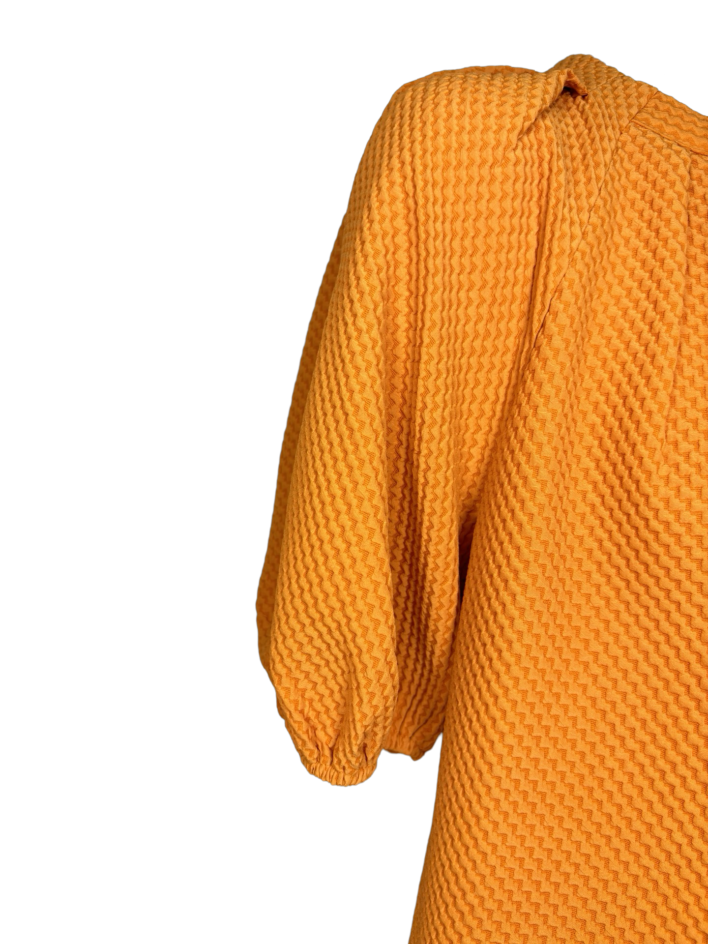 Pleated Sleeve Top Orange