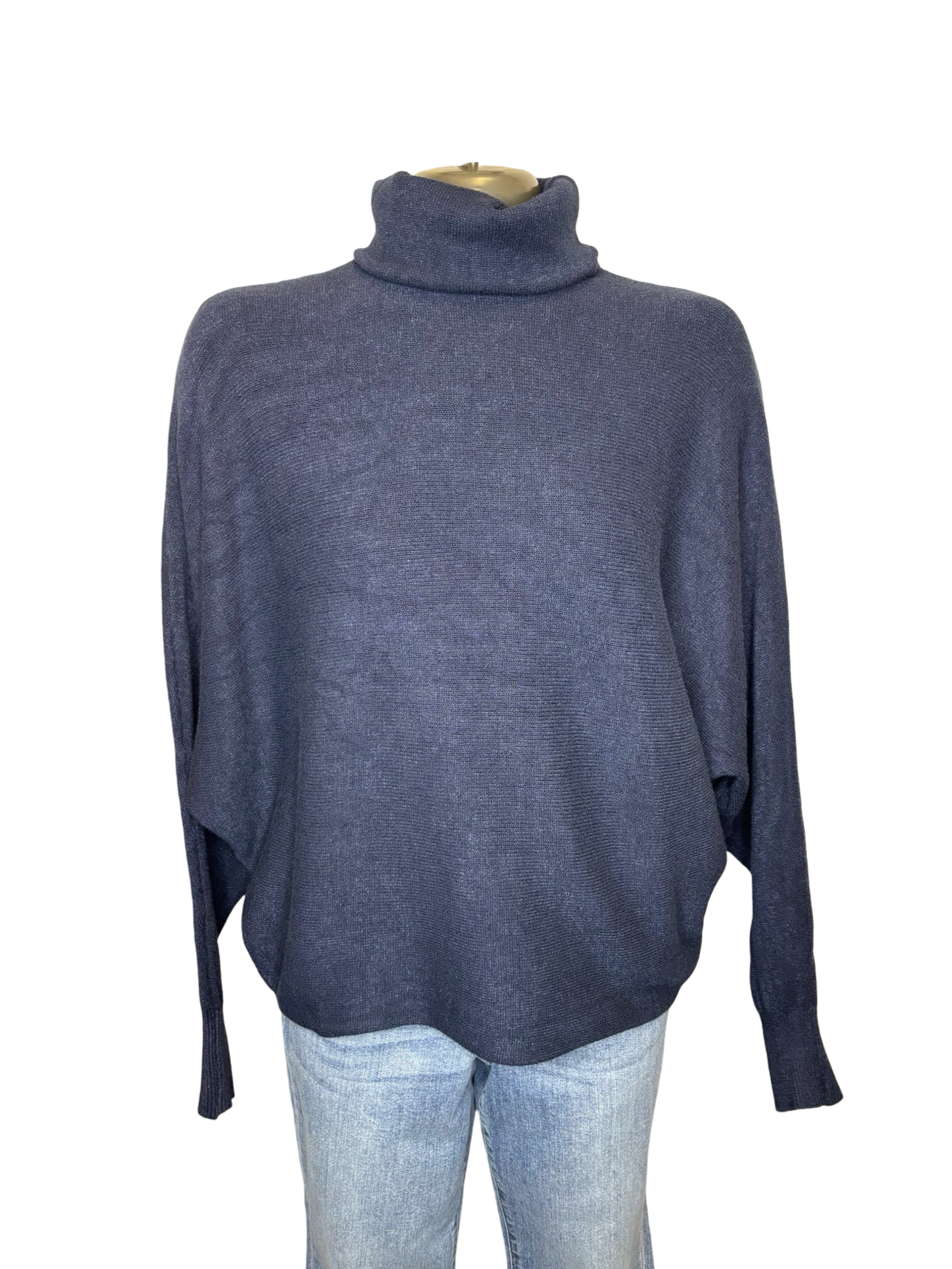 Lane Batwing Knit Sweater Navy