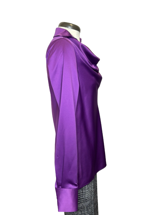 Wallis Draped Cowl Neck Top Purple