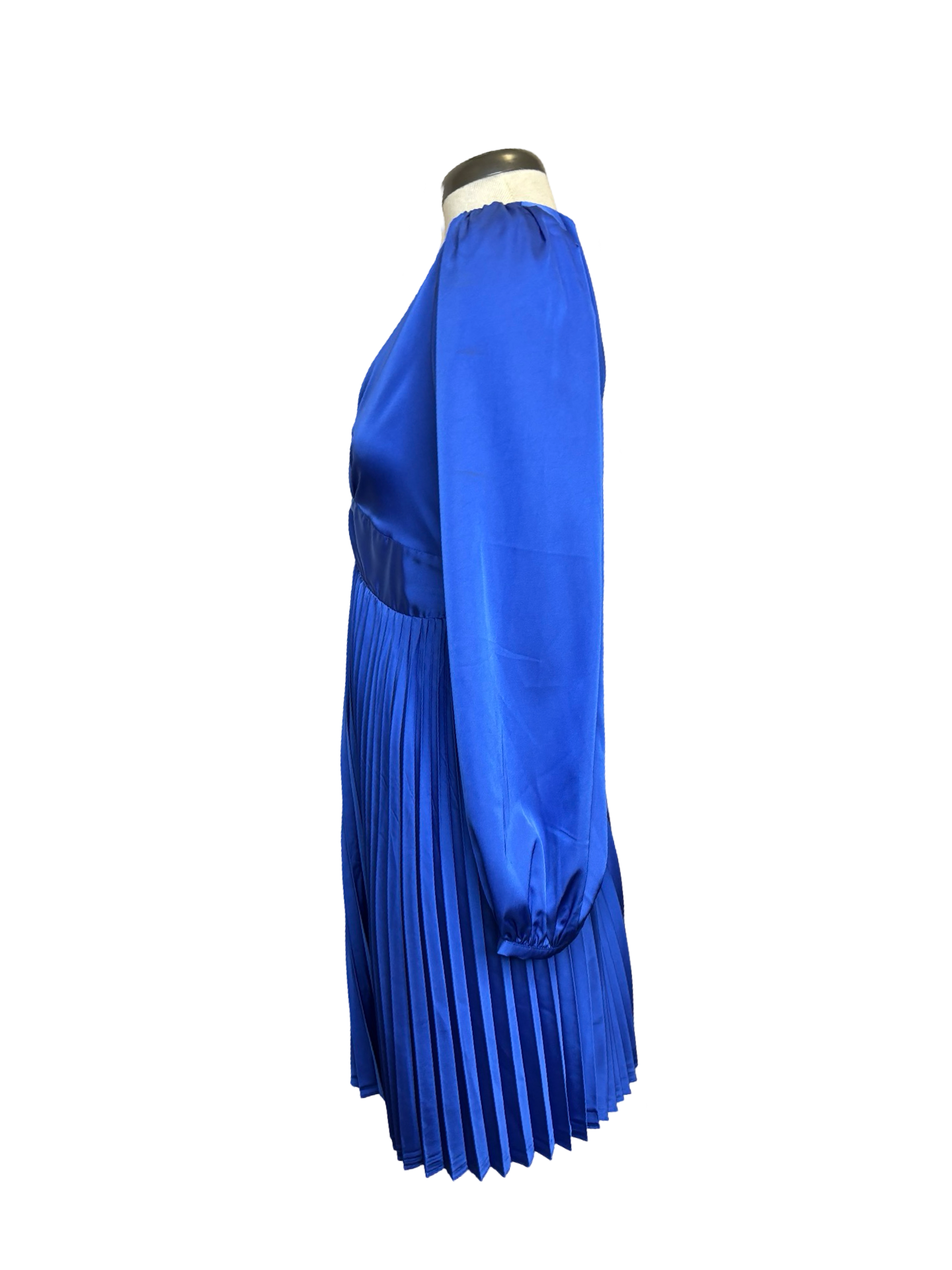 Front Twist Pleated Dress Royal Blue