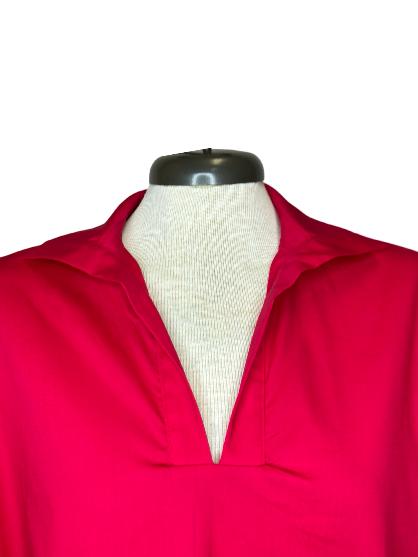 Sloan Stand Collar Drop Shoulder Top Red