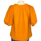 Pleated Sleeve Top Orange