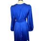 Front Twist Pleated Dress Royal Blue