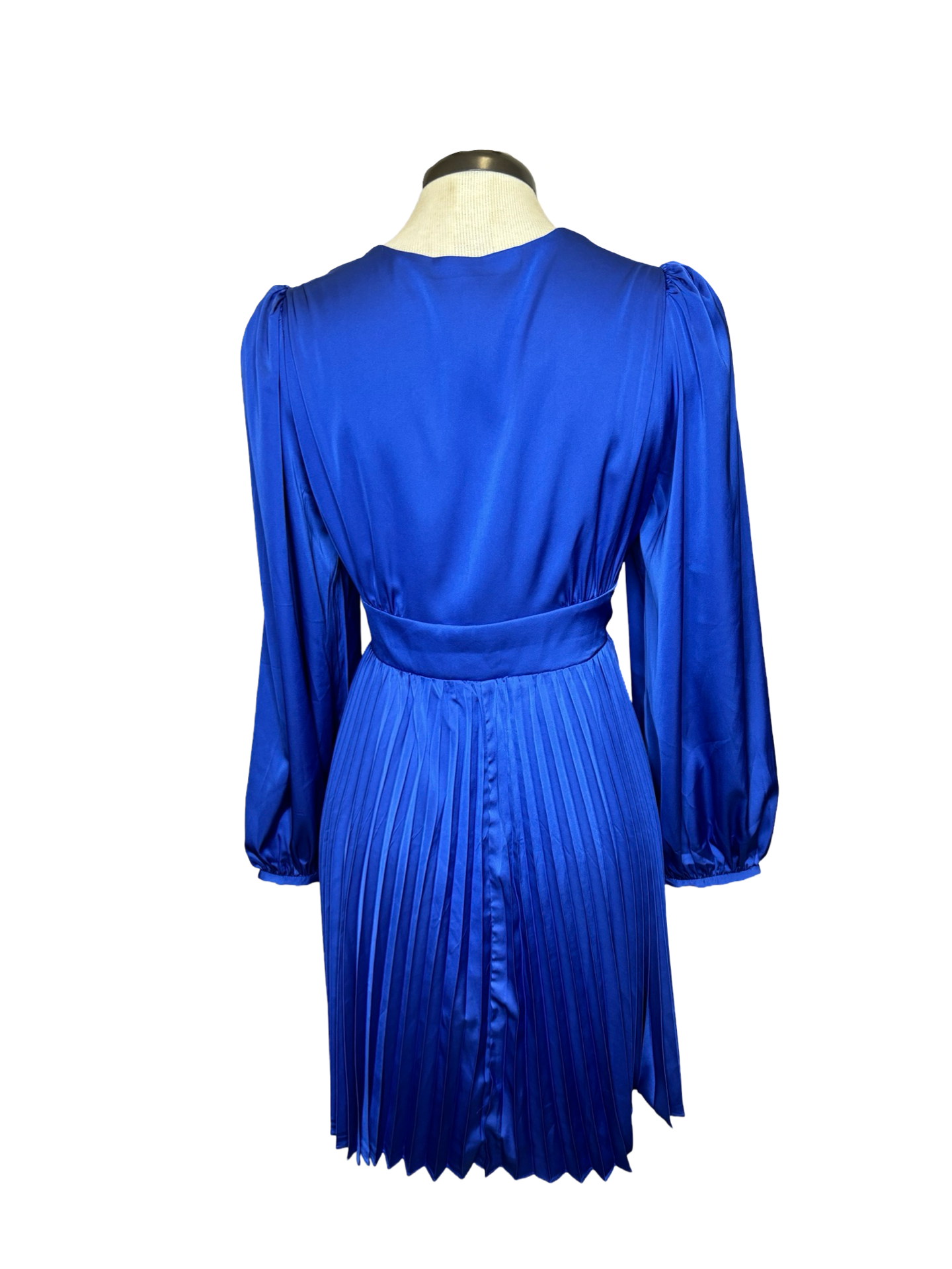 Front Twist Pleated Dress Royal Blue